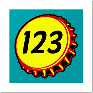 Retro Vintage Bottlecap 123 Posters and Art